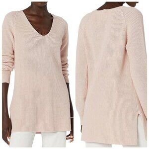 Goodthreads Vintage Pink Cotton V-Neck Tunic Sweater XXL NWT Soft Knit